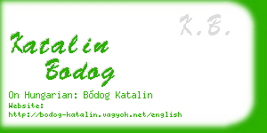 katalin bodog business card